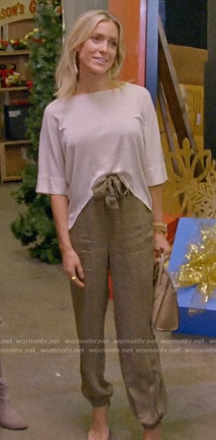 Kristin’s green tie waist pants on A Very Merry Cavallari