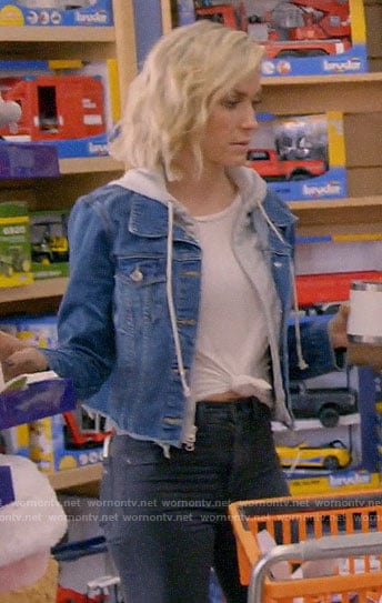 Kristin’s hooded denim jacket on A Very Merry Cavallari