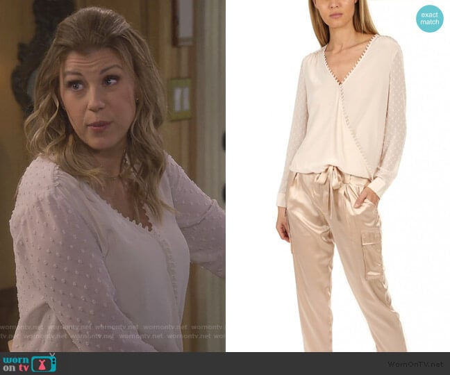 WornOnTV: Stephanie’s white sheer wrap blouse on Fuller House | Jodie ...