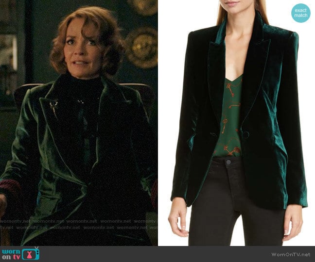 L'Agence Velvet Blazer worn by Penelope Blossom (Nathalie Boltt) on Riverdale