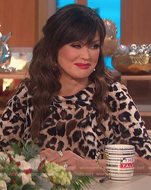 Marie’s leopard velvet top on The Talk