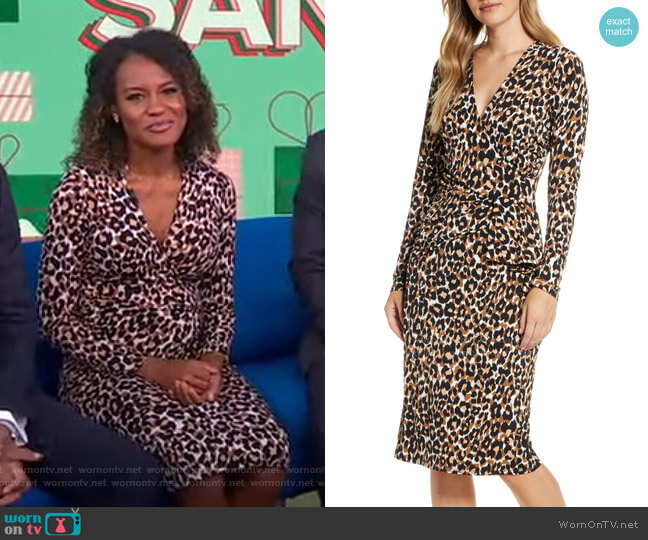 WornOnTV: Janai’s leopard print surplice dress on Good Morning America ...
