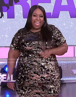 Loni’s sequin short sleeve dress on The Real