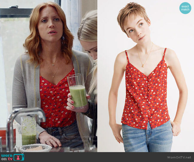 Madewell Button-Down Cami Top in Prairie Posies  worn by Julia Bechley (Brittany Snow) on Almost Family