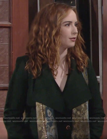 Mariah’s green coat on The Young and the Restless