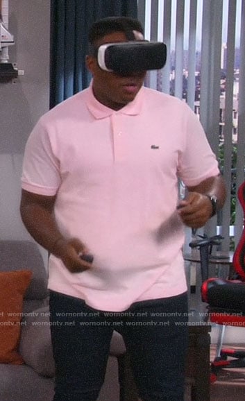 Marty's pink polo shirt on The Neighborhood