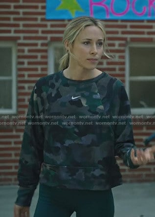 Mary-Jane’s Nike camo print top on Stumptown