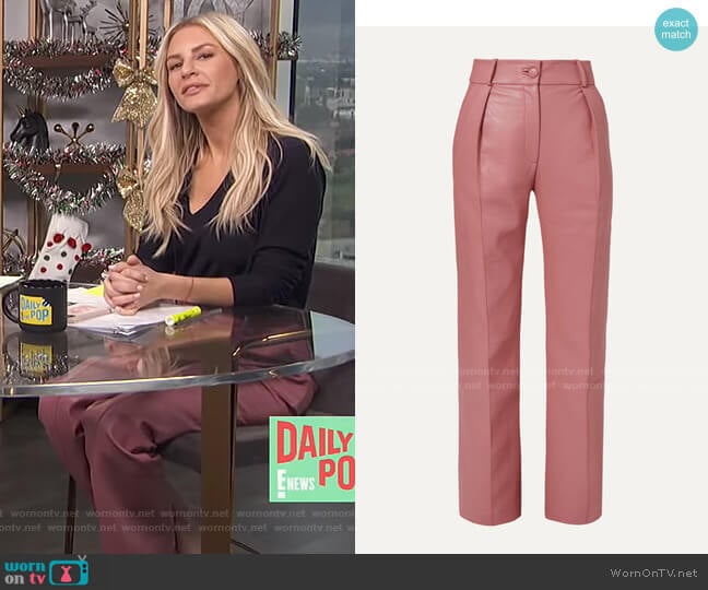 Faux Leather Straight-Leg Pants by Materiel worn by Morgan Stewart on E! News