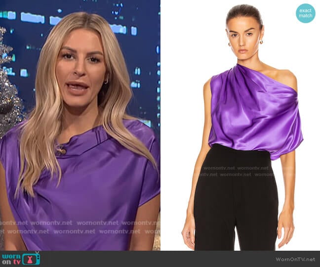 Asymmetrical Drape Top by Michelle Mason for Forward worn by Morgan Stewart on E! News