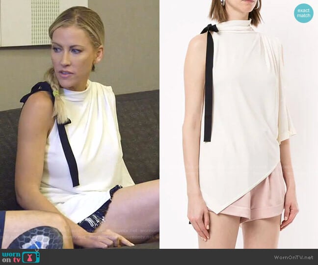 Bow Detail Asymmetric Top by Monse worn by Stephanie Hollman on The Real Housewives of Dallas