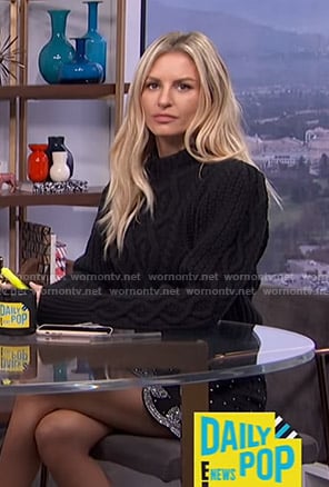 WornOnTV: Morgan's brown turtleneck sweater dress and boots on E! News  Daily Pop, Morgan Stewart