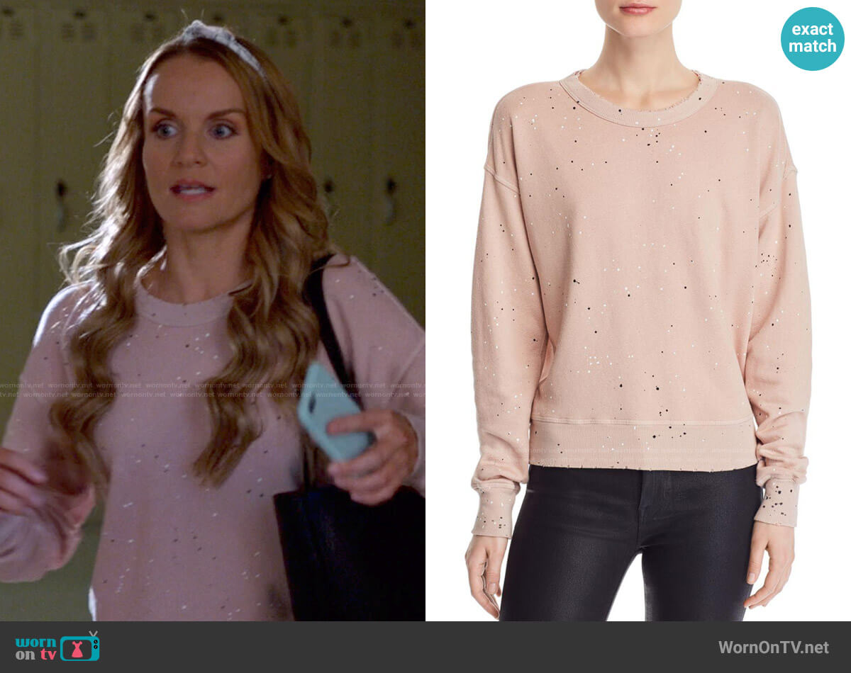 n:Philanthropy Lauren Paint-Splatter Sweatshirt worn by Miss Jenn (Kate Reinders) on High School Musical The Musical The Series