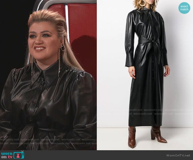 Rosana shirt dress by Nanushka worn by Kelly Clarkson on The Voice