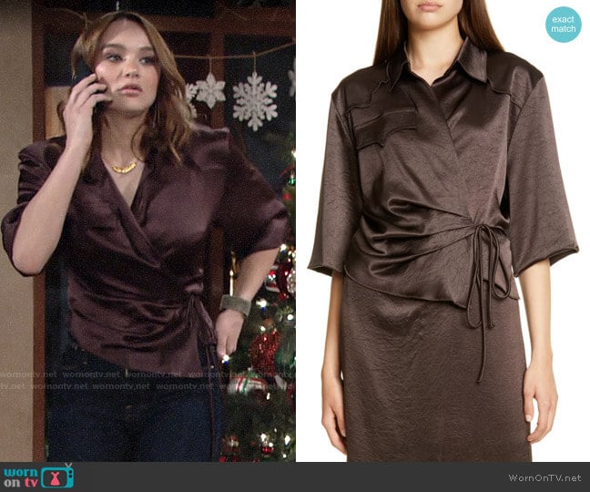 nanushka dalas top worn by Summer Newman (Hunter King) on The Young and the Restless