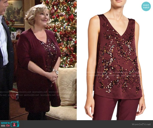 Nic + Zoe In Sequence V-Neck Tank worn by Traci Abbott (Beth Maitland) on The Young and the Restless