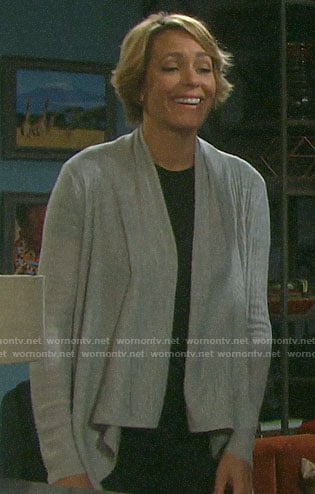 Nicole’s grey draped front cardigan on Days of our Lives