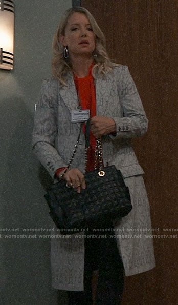 Nina’s snake print coat on General Hospital