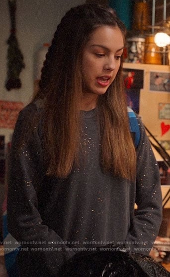 Nini’s splatter print sweatshirt on High School Musical The Musical The Series