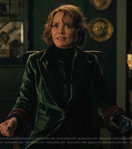 Penelope's green velvet blazer on Riverdale