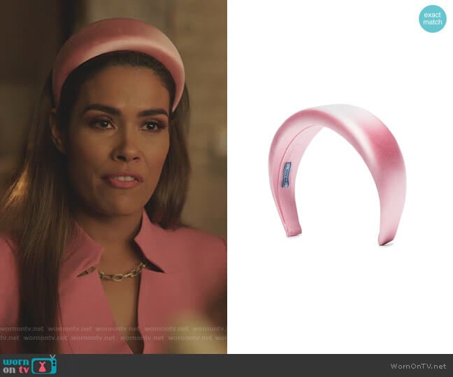 Large Silk Satin Headband by Prada worn by Cristal Jennings (Daniella Alonso) on Dynasty