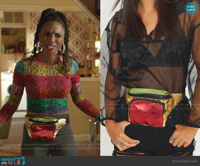 Metallic Bum Bag by Metallic Bum Bag by Pretty Little Thing worn by Veronica Fisher (Shanola Hampton) on Shameless