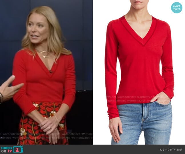 Pamela Merino Wool Sweater by Rag & Bone worn by Kelly Ripa on Live with Kelly and Mark