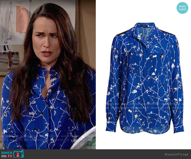 Rag & Bone Therese Blouse worn by Quinn Fuller (Rena Sofer) on The Bold & the Beautiful