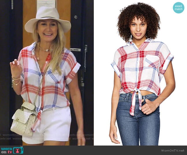 Amelie Plaid Shirt by Rails worn by Kary Brittingham on The Real Housewives of Dallas