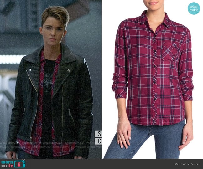 Rails Hunter Shirt in Merlot Navy worn by Kate Kane (Ruby Rose) on Batwoman