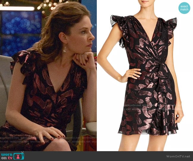 Rebecca Taylor Metallic Jacquard Silk Chiffon Dress worn by Taylor Rentzel (MacKenzie Meehan) on Bull