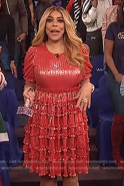 Wendy’s red ruffled dress on The Wendy Williams Show