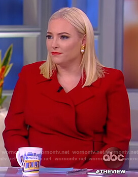 Meghan’s red belted wrap dress on The View