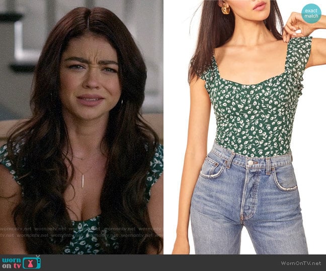 Reformation Suzanna Lisbon Top worn by Haley Dunphy (Sarah Hyland) on Modern Family