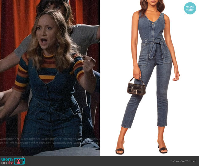 Reformation Minka Crop Denim Jumpsuit worn by Sherry on Modern Family