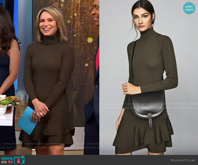 Finn Turtleneck Dress by Reiss worn by Amy Robach on Good Morning America