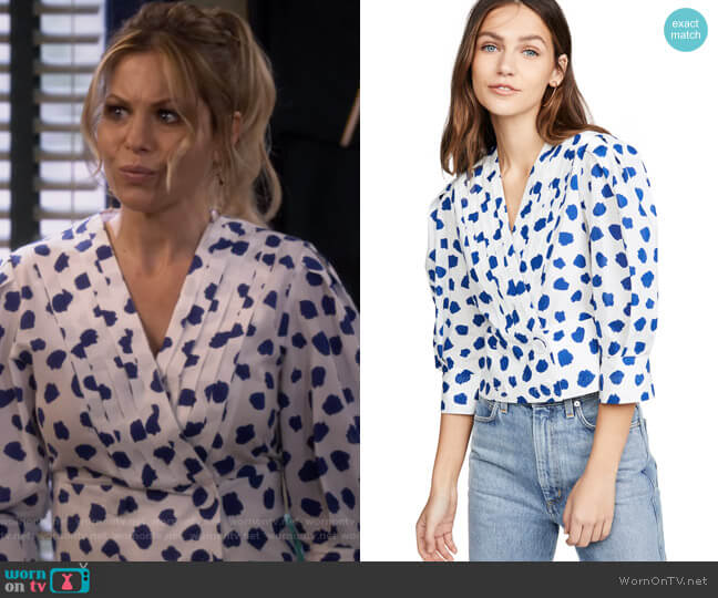 Chanel Blouse by Rixo worn by DJ Tanner-Fuller (Candace Cameron Bure) on Fuller House