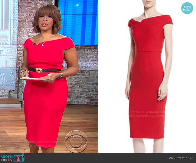 WornOnTV: Gayle’s red asymmetric neckline dress on CBS This Morning ...