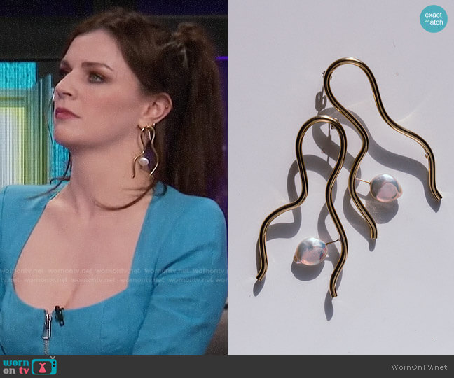 Ruby Jack Ortay Lunar Earrings worn by Aisling Bea on A Little Late with Lilly Singh