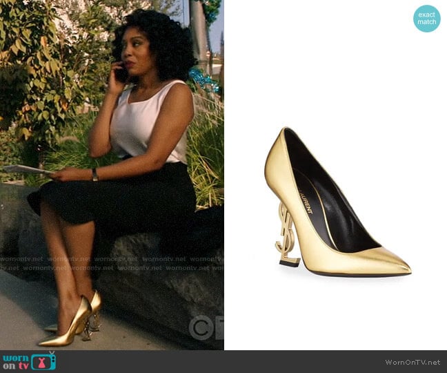 YSL Opyum Metallic Leather YSL Pumps worn by Lola Carmichael (Simone Missick) on All Rise