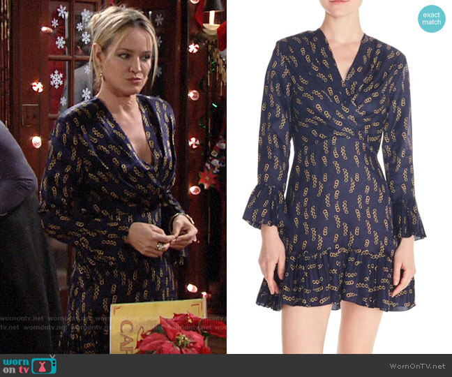 Sandro Milly Chain Print Dress worn by Sharon Newman (Sharon Case) on The Young and the Restless