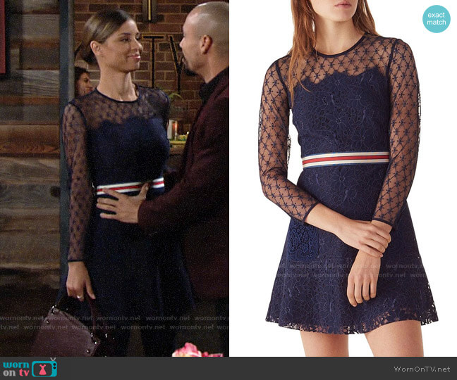 Sandro Alicia Dress worn by Elena Dawson (Brytni Sarpy) on The Young and the Restless