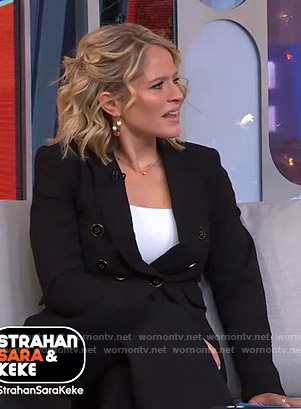 Sara’s black textured blazer on Good Morning America