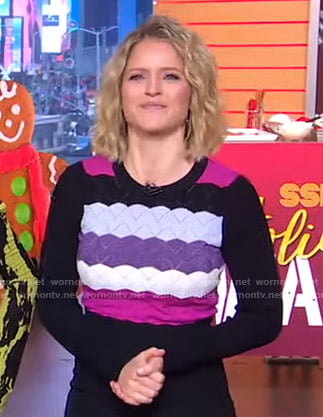 Sara’s scalloped striped sweater on GMA Strahan Sara And Keke