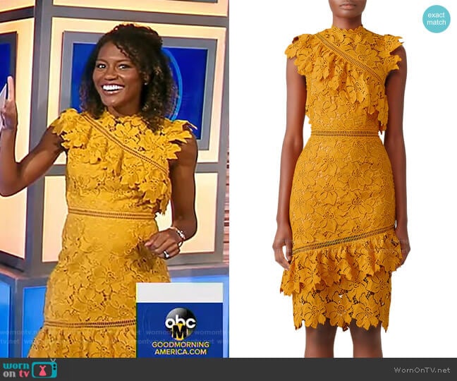 Reine Sheath Dress by Saylor worn by Janai Norman on Good Morning America