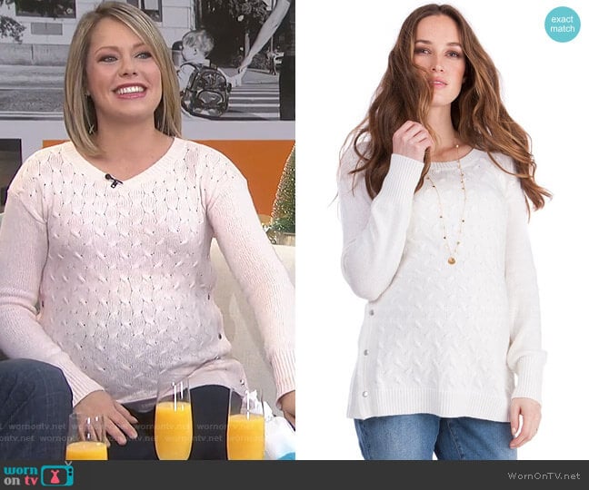 Cable Knit Maternity & Nursing Sweater by Seraphine worn by Dylan Dreyer on Today