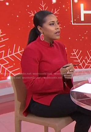 Sheinelle’s red mock neck top on Today