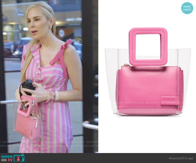 Shirley Mini Leather Tote Bag by Staud worn by Kameron Westcott  on The Real Housewives of Dallas