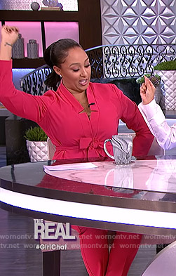 Tamera’s pink suit on The Real