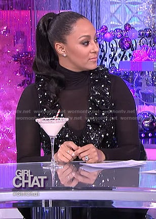 Tamera's sequin polka dot dress on The Real