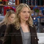 Tessa’s black coat on The Young and the Restless